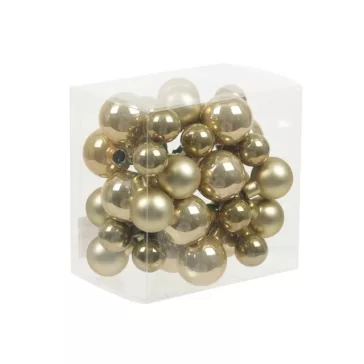   Üveg gömb betűzős 2 2,5 és 5,3 cm 24 db lime matt és fényes