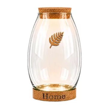 Glass Terrarium Jar with LED Cork Lid Moments Home