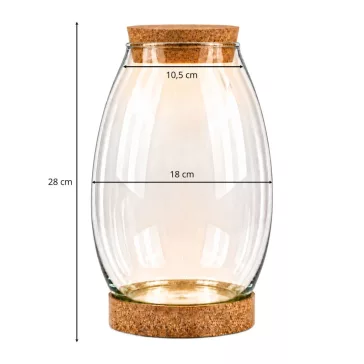 Glass Terrarium Jar with LED Cork Lid Moments Home