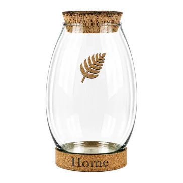Glass plant terrarium with cork 28cm