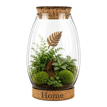 Glass plant terrarium with cork 28cm