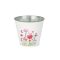 Tin planter with flower pattern 11,5x10,7cm