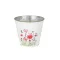 Tin planter with flower pattern 11,5x10,7cm