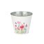 Tin planter with flower pattern 11,5x10,7cm