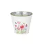 Tin planter with flower pattern 11,5x10,7cm
